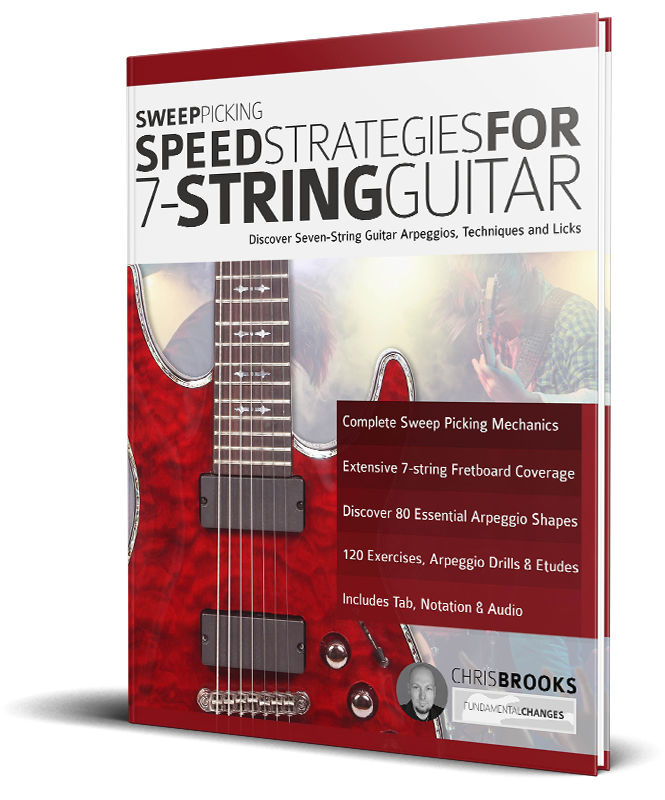 sweep picking Strategies for 7 String guitar Book Cover sweep picking Strategies for 7 String guitar Book Cover