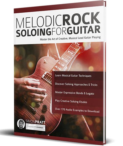 Melodic Rock Soloing for Guitar book cover Melodic Rock Soloing for Guitar book cover