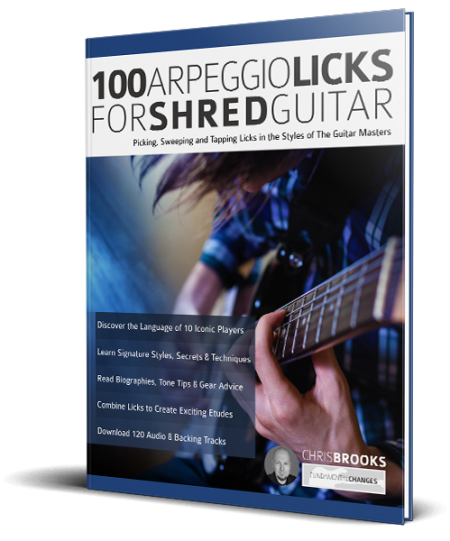 100 Arpeggio Licks for Shred Guitar book cover