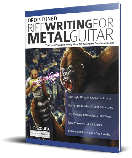 Drop-Tuned Riff Writing for Metal Guitar book cover