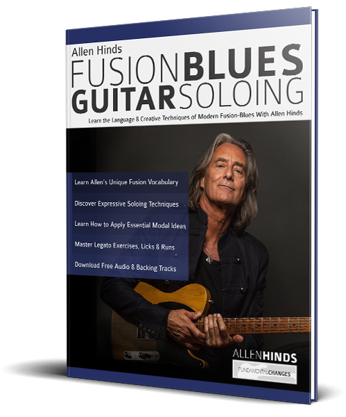 Allen Hinds Fusion Blues Guitar Soloing book cover Allen Hinds Fusion Blues Guitar Soloing book cover