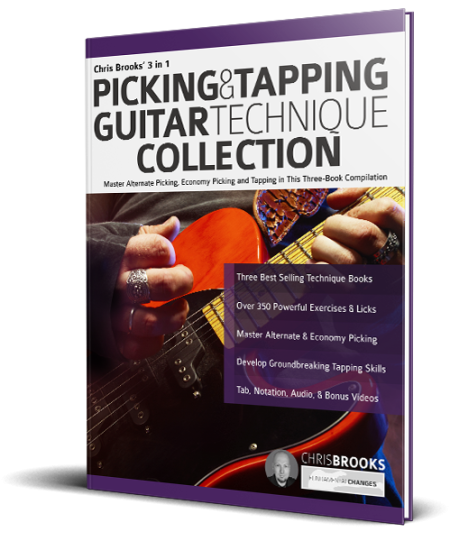 Chris Brooks' 3 in 1 Picking & Tapping Guitar Technique Collection book cover
